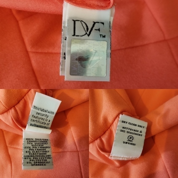 Diane Von Furstenberg coral strapless chiffon short dress women's size 2 Y2K - Picture 8 of 9